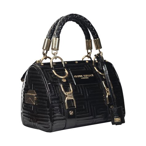 versace collection classic leather satchel